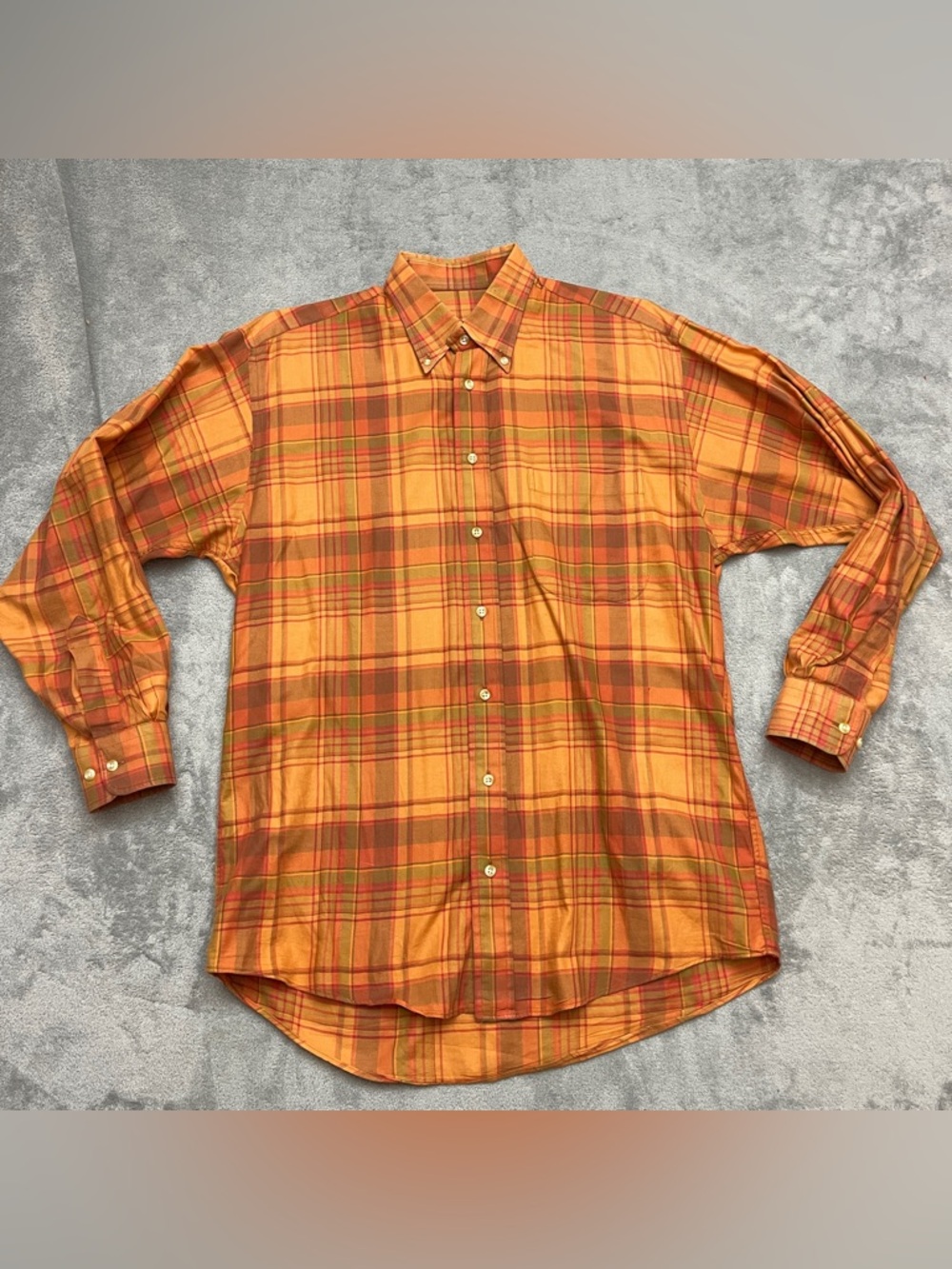 Vintage Gitman Bros 100% Cotton Plaid Button Men Medium Made in USA